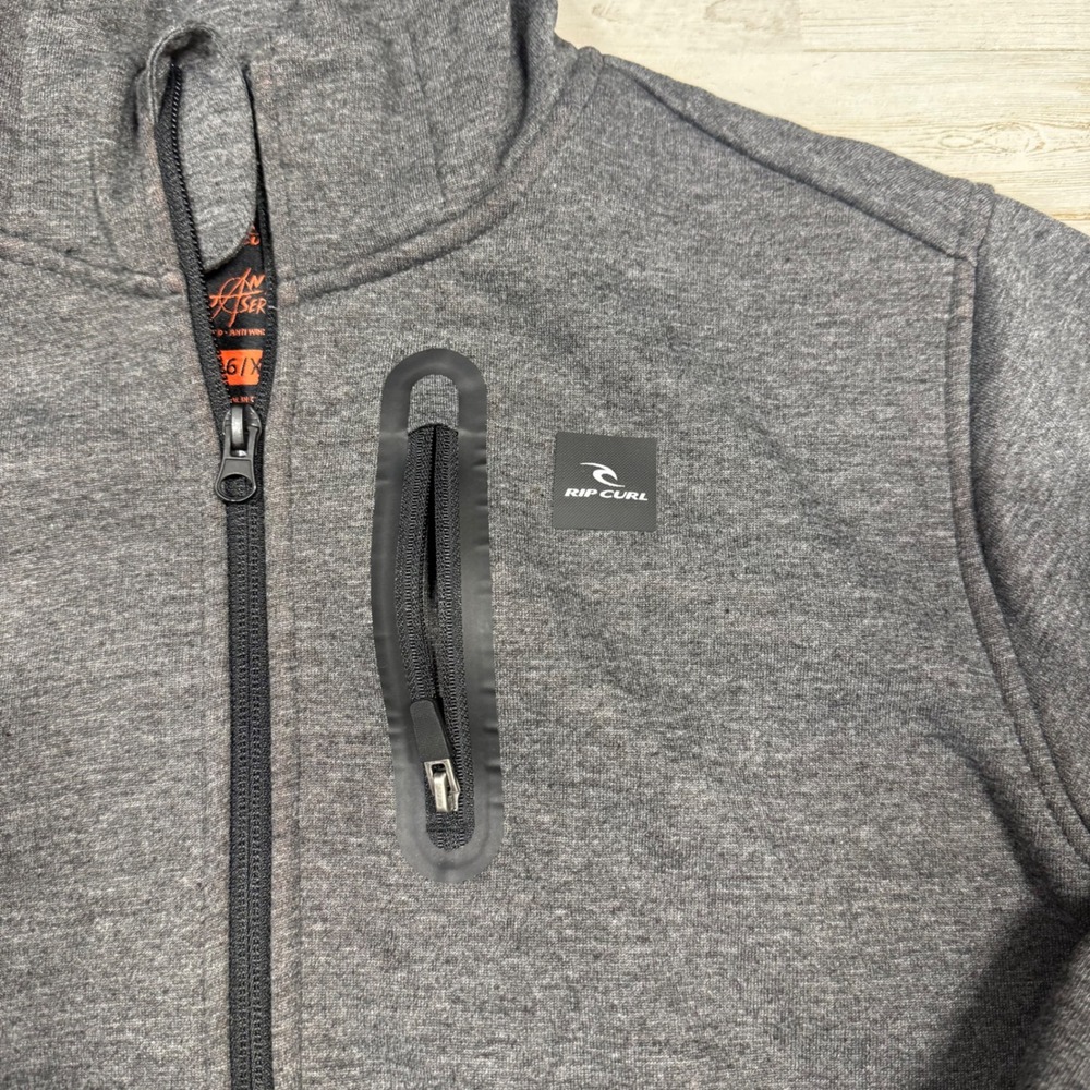 NWOT Rip Curl Departed Anti Series Fleece Hoodie Jacket‎ Dark Gray Size 16 XL - Picture 3 of 11